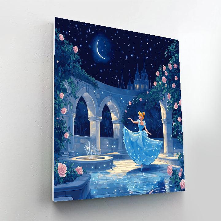 Cinderella Moonlit Courtyard Dream Disney Inspired paint by color