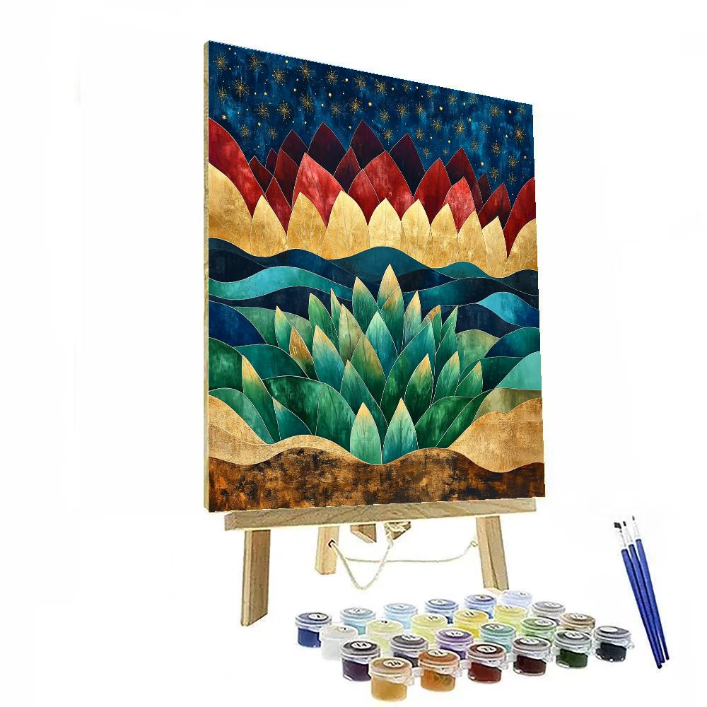 Frida Kahlo Inspired Maguey Aura Nebula Painting by numbers kit