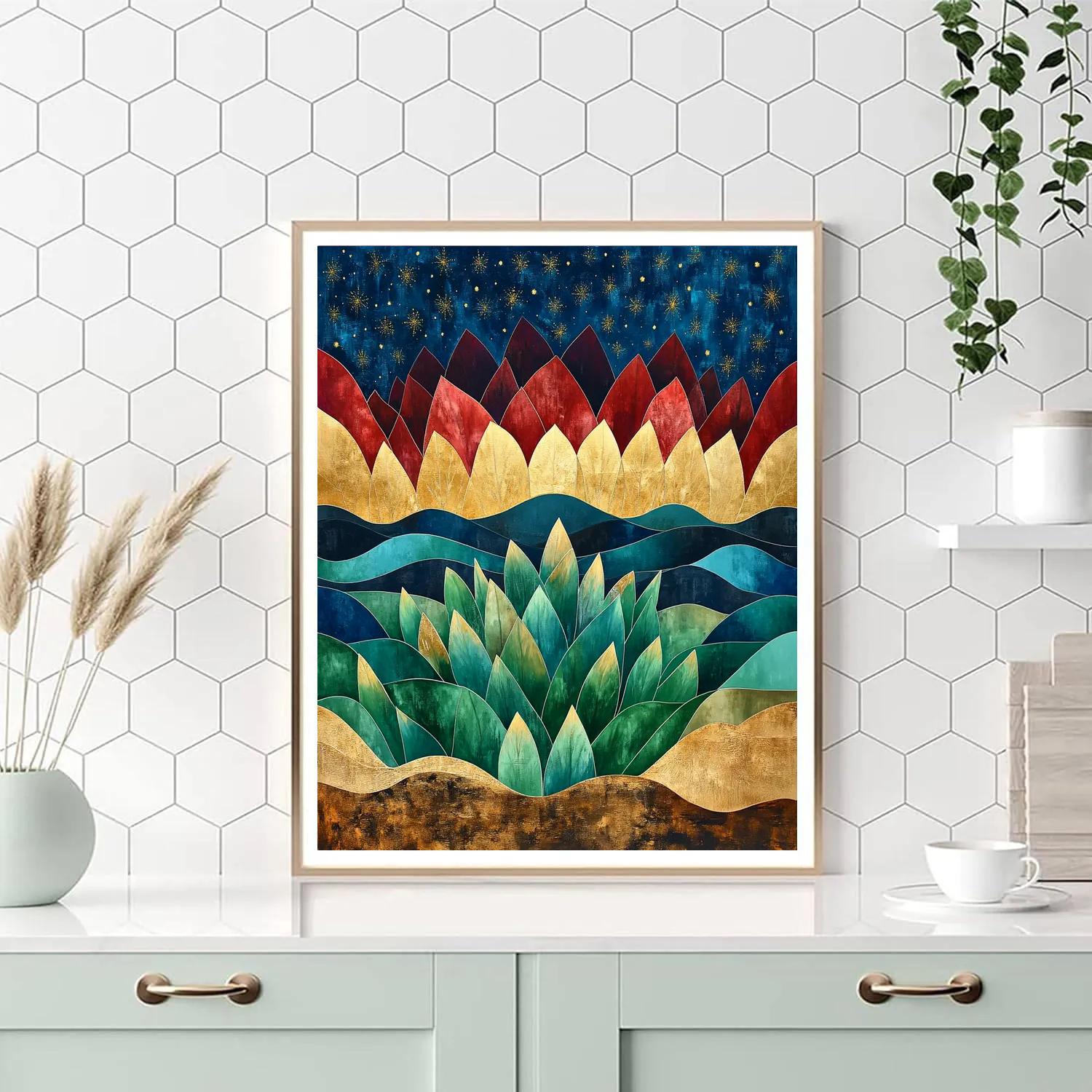 Frida Kahlo Inspired Maguey Aura Nebula Painting by numbers kit