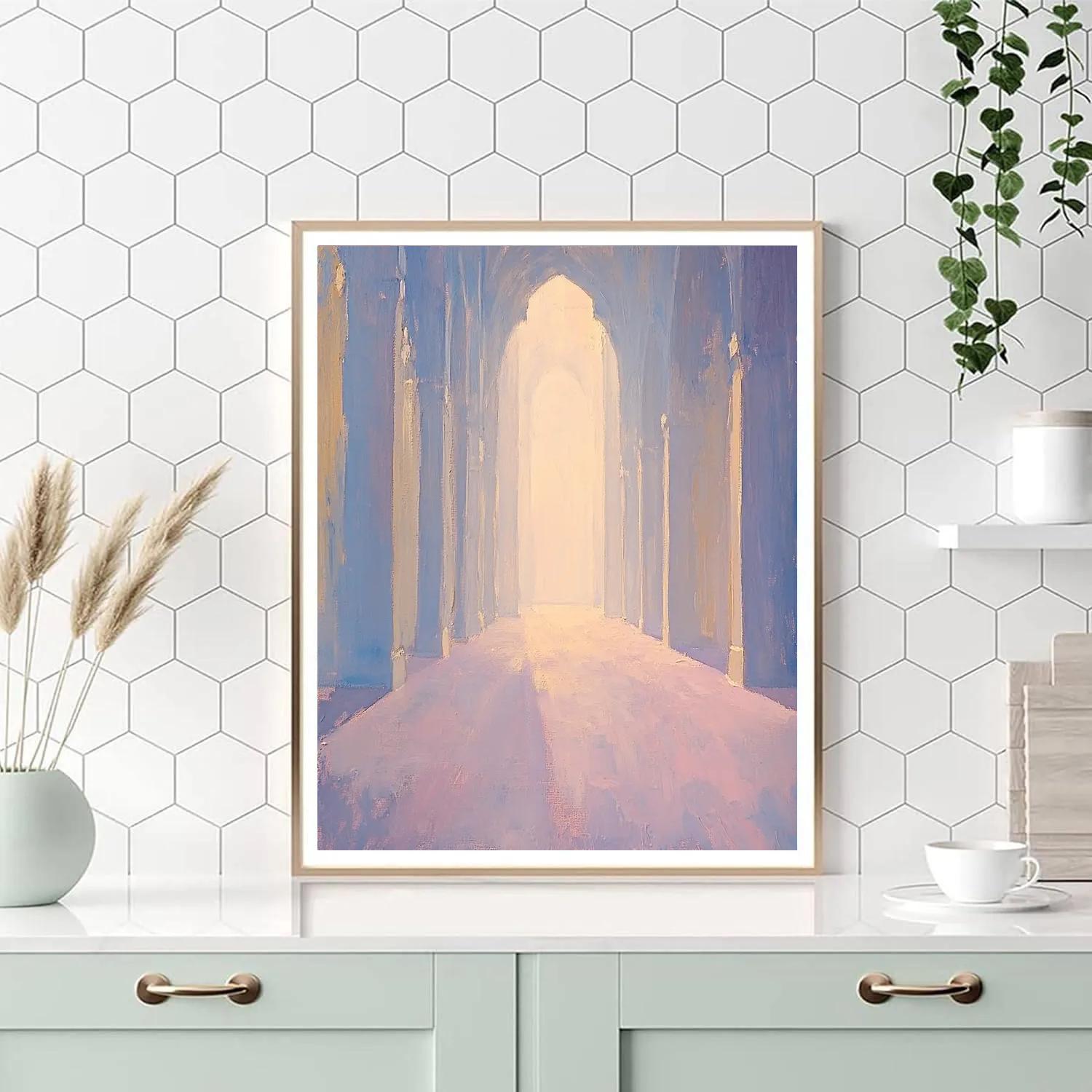 Claude Monet Inspired Rouen Light Study In Rose Haze paint by number