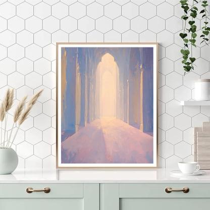 Claude Monet Inspired Rouen Light Study In Rose Haze paint by number