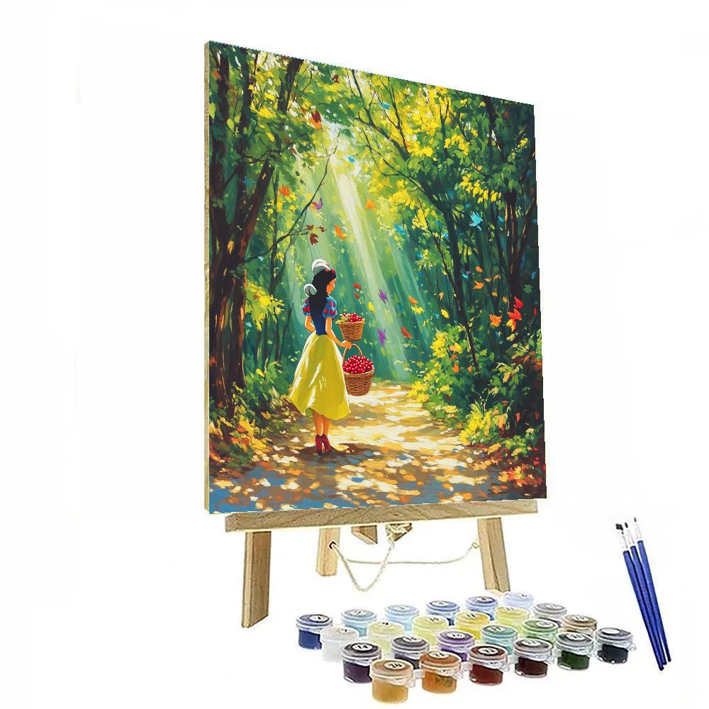 Snow White Forest Berry Gathering Disney Inspired paint by numbers