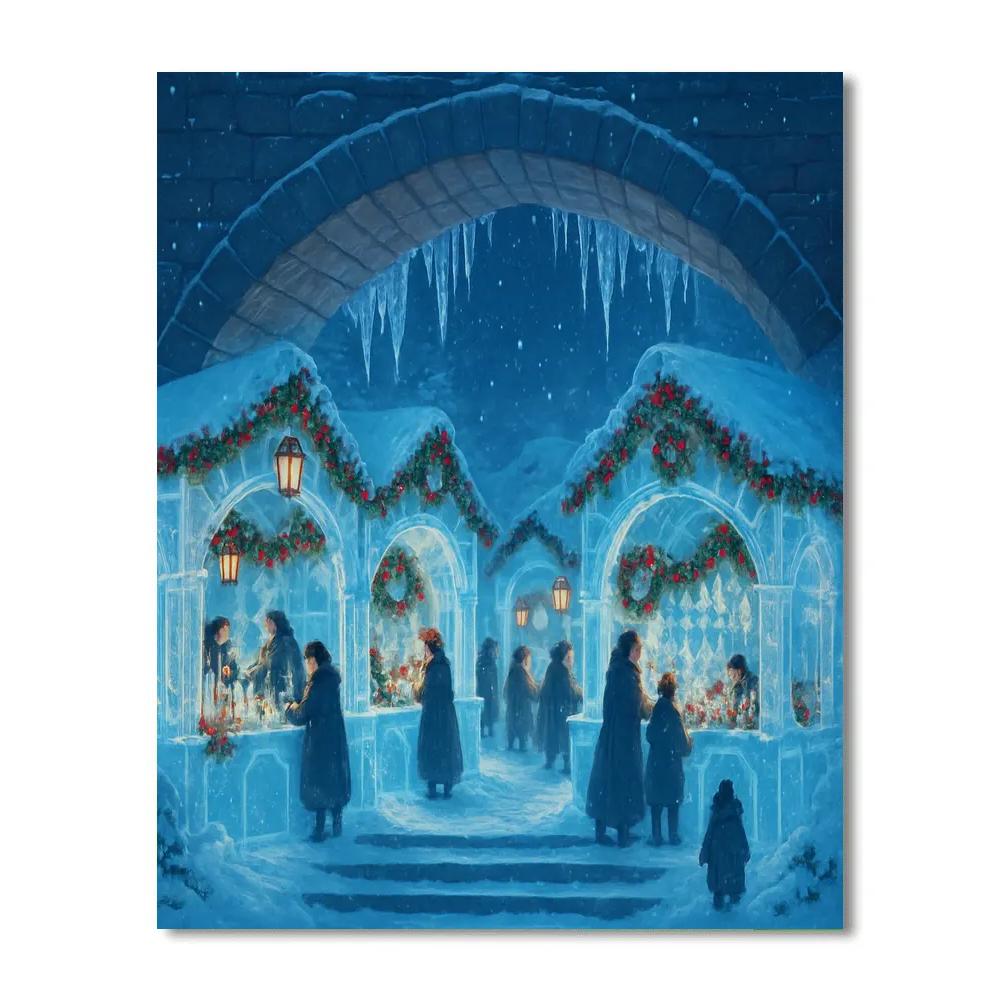 Icicle Market Under The Bridge Painting by numbers kit