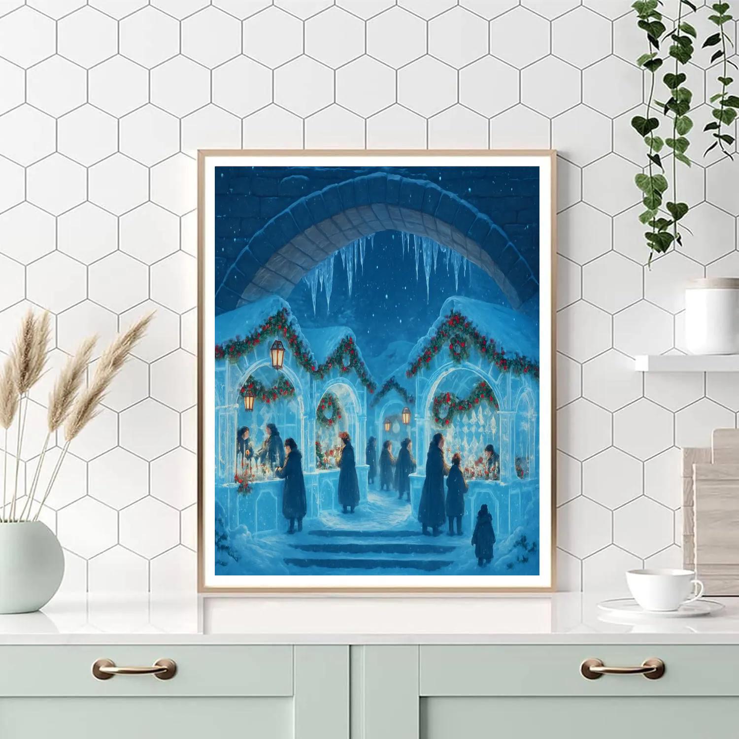 Icicle Market Under The Bridge Painting by numbers kit