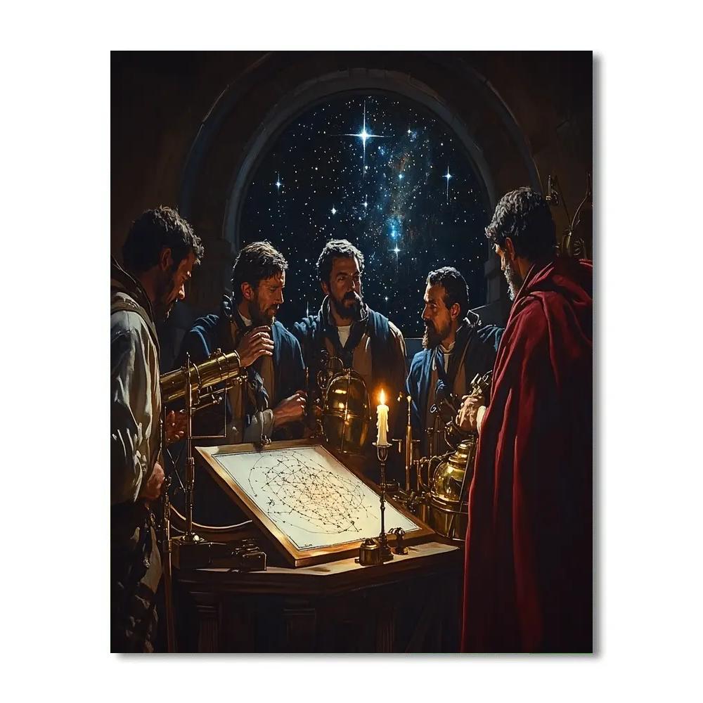 Caravaggio Inspired Astronomers Candlelight painting number kit