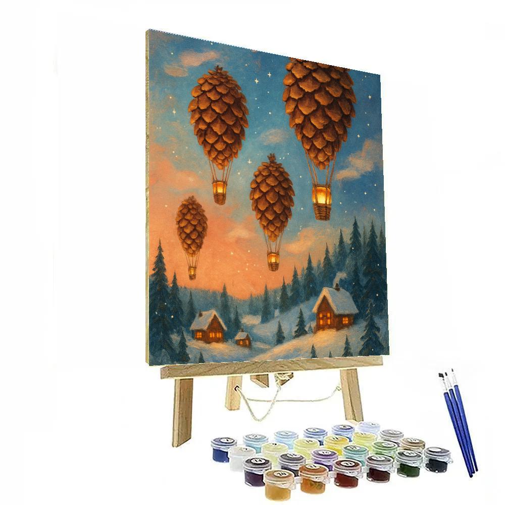 Pinecone Hot Air Balloons Paint by numbers art