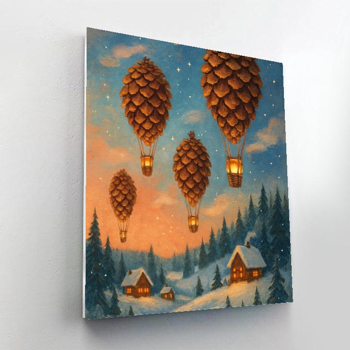 Pinecone Hot Air Balloons Paint by numbers art