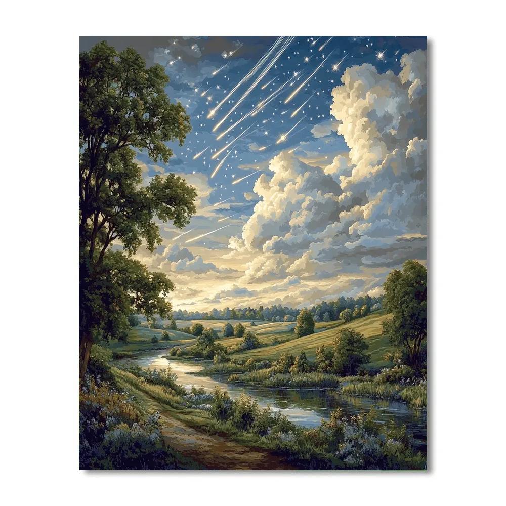 Constable Inspired Countryside Meteor Shower painting number kit