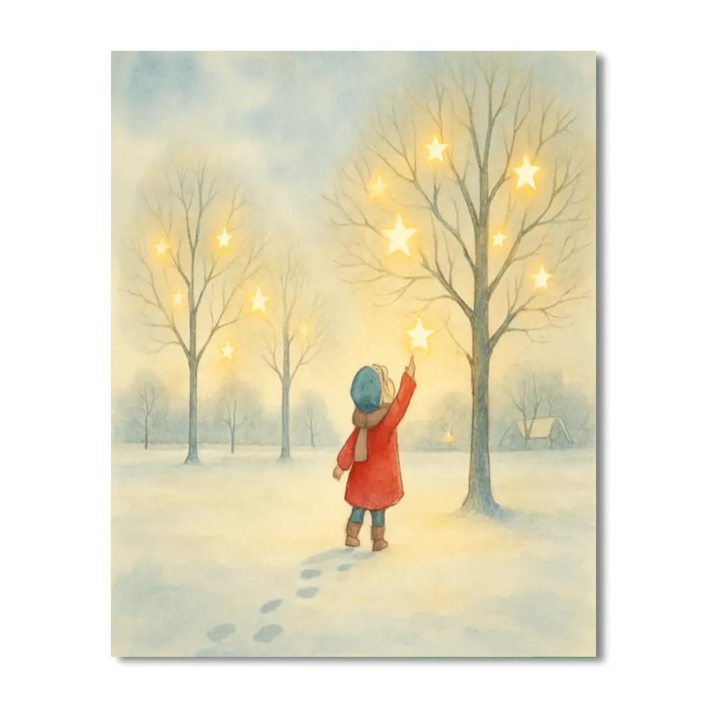 Star Orchard In Winter Field Numbered painting kits