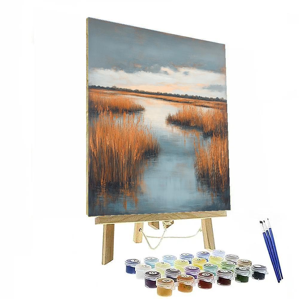 Claude Monet Inspired Autumn Marsh With Copper Reeds Painting by numbers kit