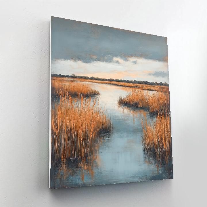 Claude Monet Inspired Autumn Marsh With Copper Reeds Painting by numbers kit