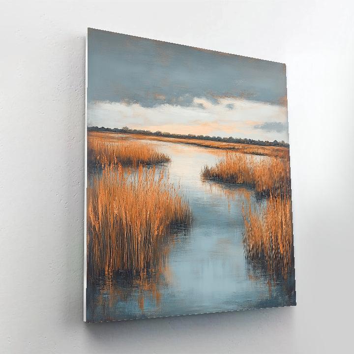 Claude Monet Inspired Autumn Marsh With Copper Reeds Painting by numbers kit