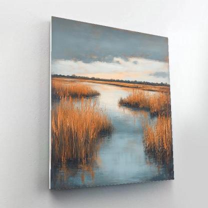Claude Monet Inspired Autumn Marsh With Copper Reeds Painting by numbers kit