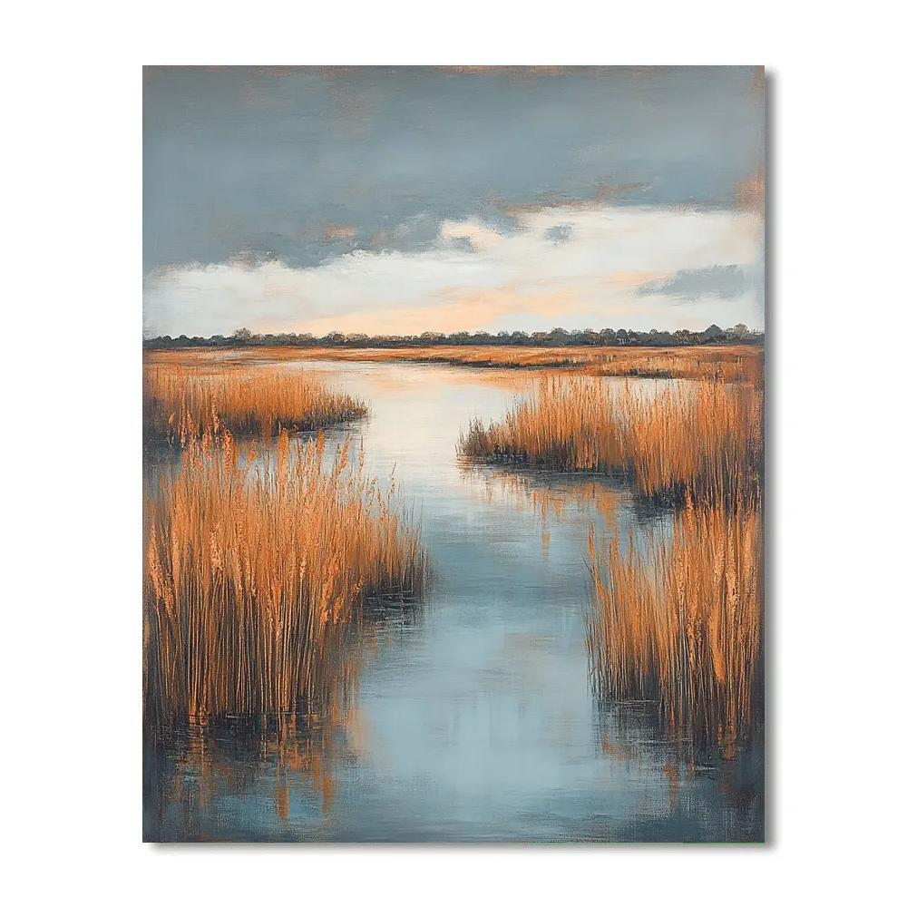 Claude Monet Inspired Autumn Marsh With Copper Reeds Painting by numbers kit