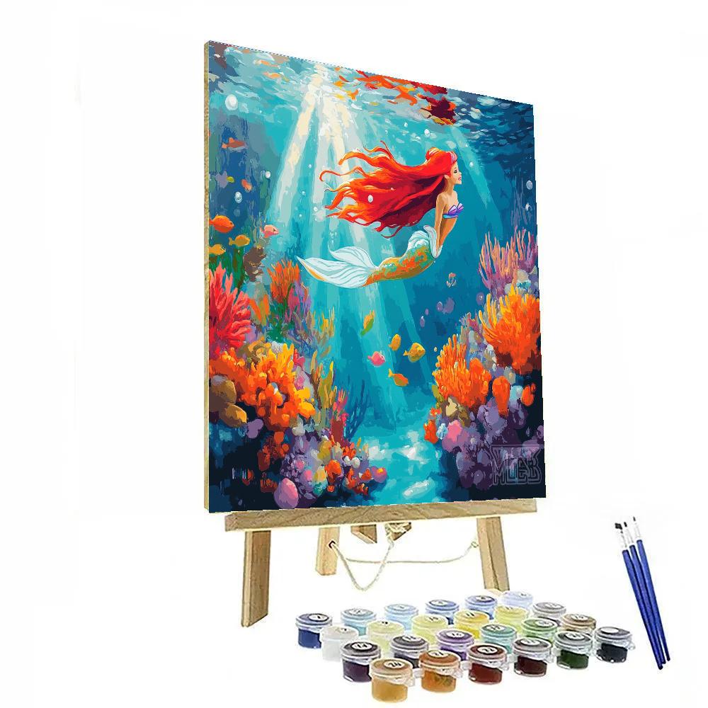 Ariel Coral Reef Discovery Disney Inspired Paint by numbers art