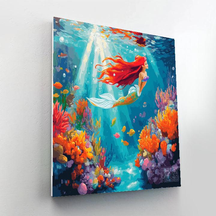 Ariel Coral Reef Discovery Disney Inspired Paint by numbers art