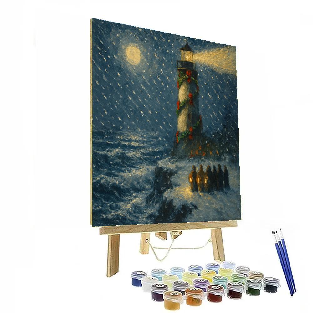 Snowy Lighthouse Choir Beacons paint by numbers