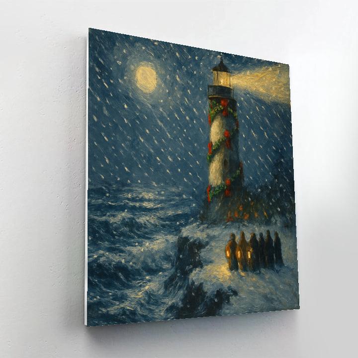 Snowy Lighthouse Choir Beacons paint by numbers
