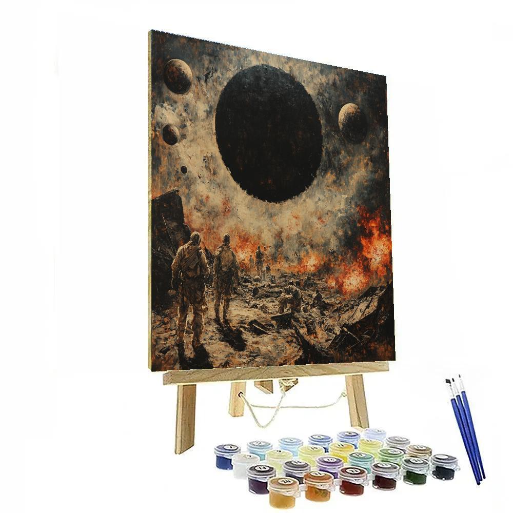 Goya Inspired Eclipse Over Battlefield Of Stars Painting by numbers kit