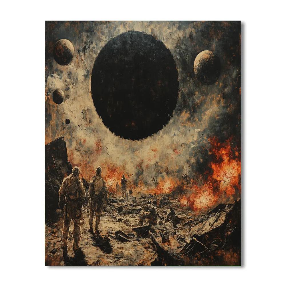 Goya Inspired Eclipse Over Battlefield Of Stars Painting by numbers kit