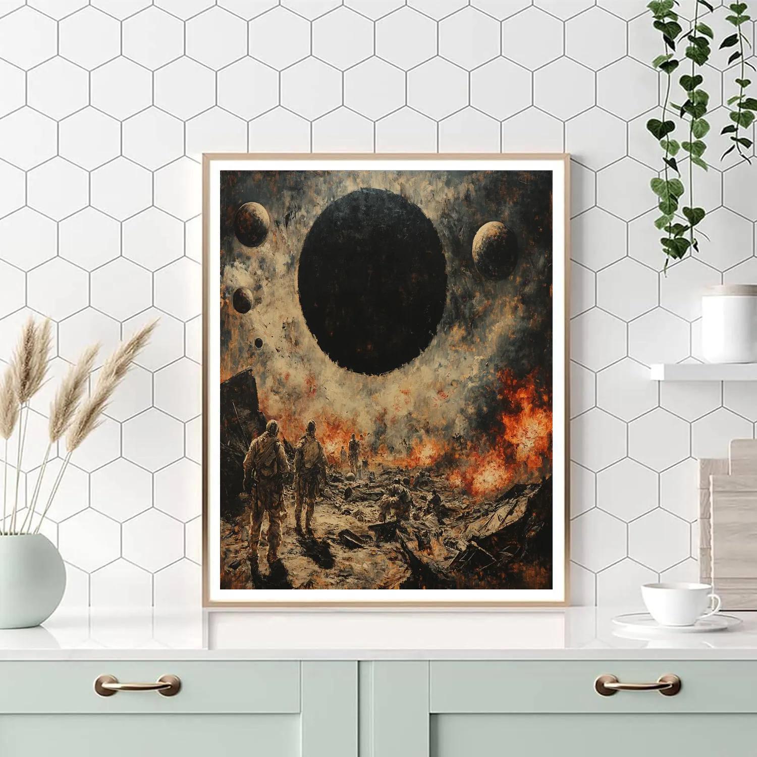 Goya Inspired Eclipse Over Battlefield Of Stars Painting by numbers kit