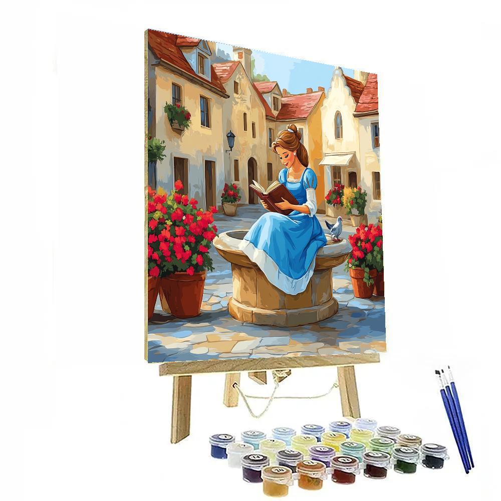 Belle Village Book Nook Disney Inspired Painting by numbers kit