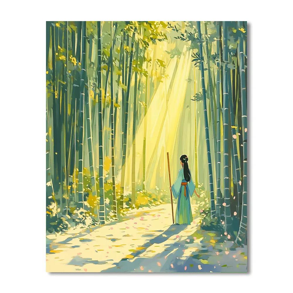 Mulan Bamboo Training Morning Disney Inspired Painting by numbers kit