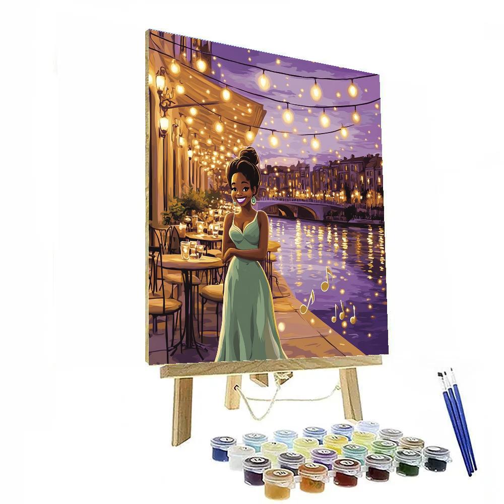 Tiana Riverside Cafe Evening Disney Inspired painting number kit