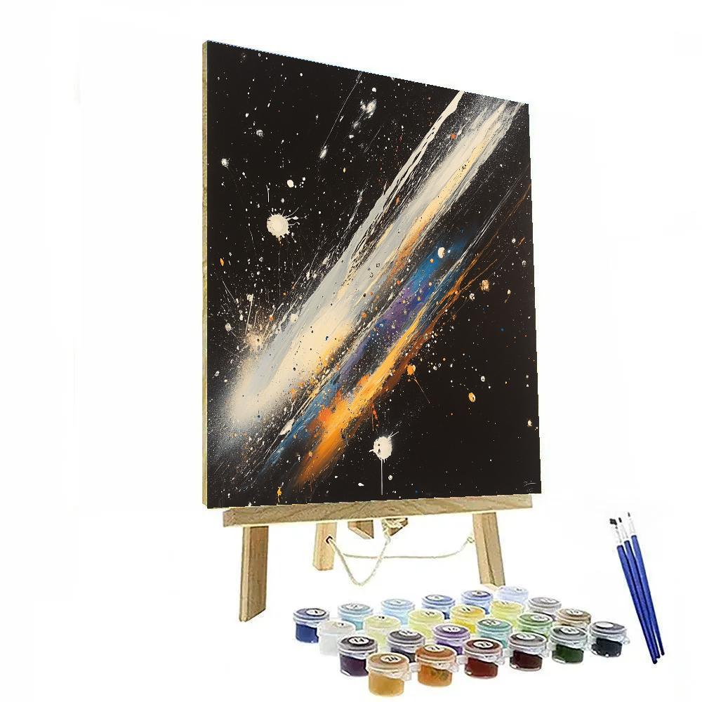 Pollock Inspired Meteor Shower Abstraction paint by number
