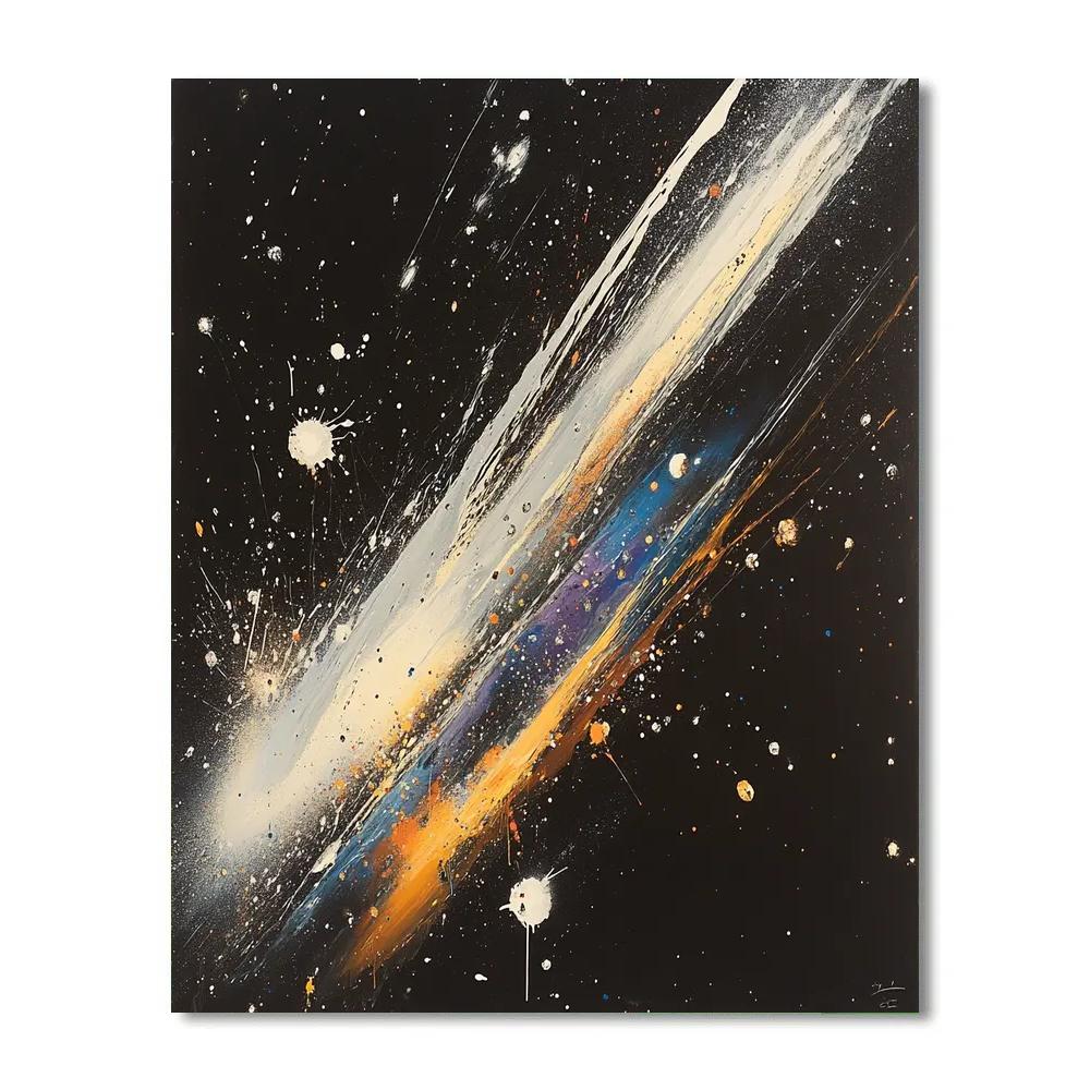 Pollock Inspired Meteor Shower Abstraction paint by number
