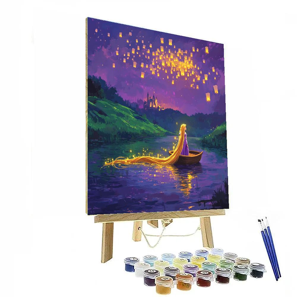 Rapunzel Lantern River Wonder Disney Inspired Number painting