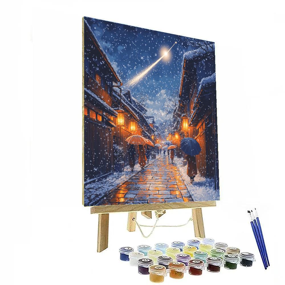 Hiroshige Inspired Snowy Comet Street Paint by numbers kits