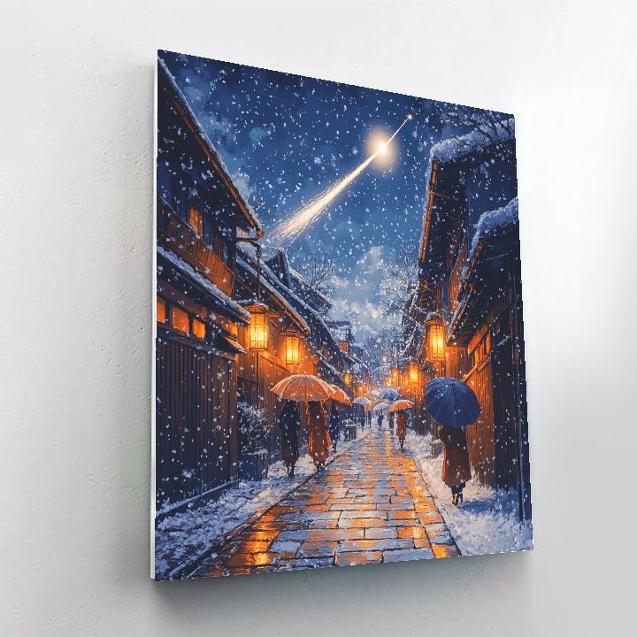 Hiroshige Inspired Snowy Comet Street Paint by numbers kits