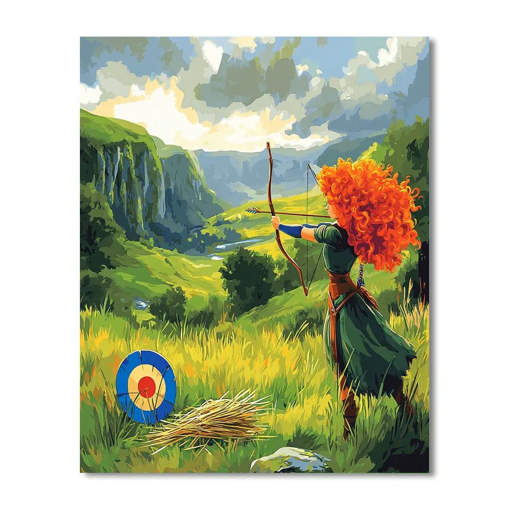 Merida Highland Archery Field Disney Inspired painting number kit