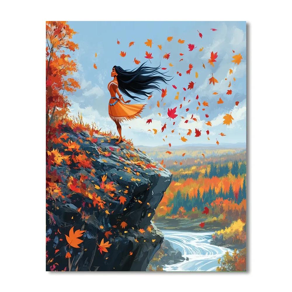 Pocahontas River Cliff Breeze Disney Inspired paint by numbers