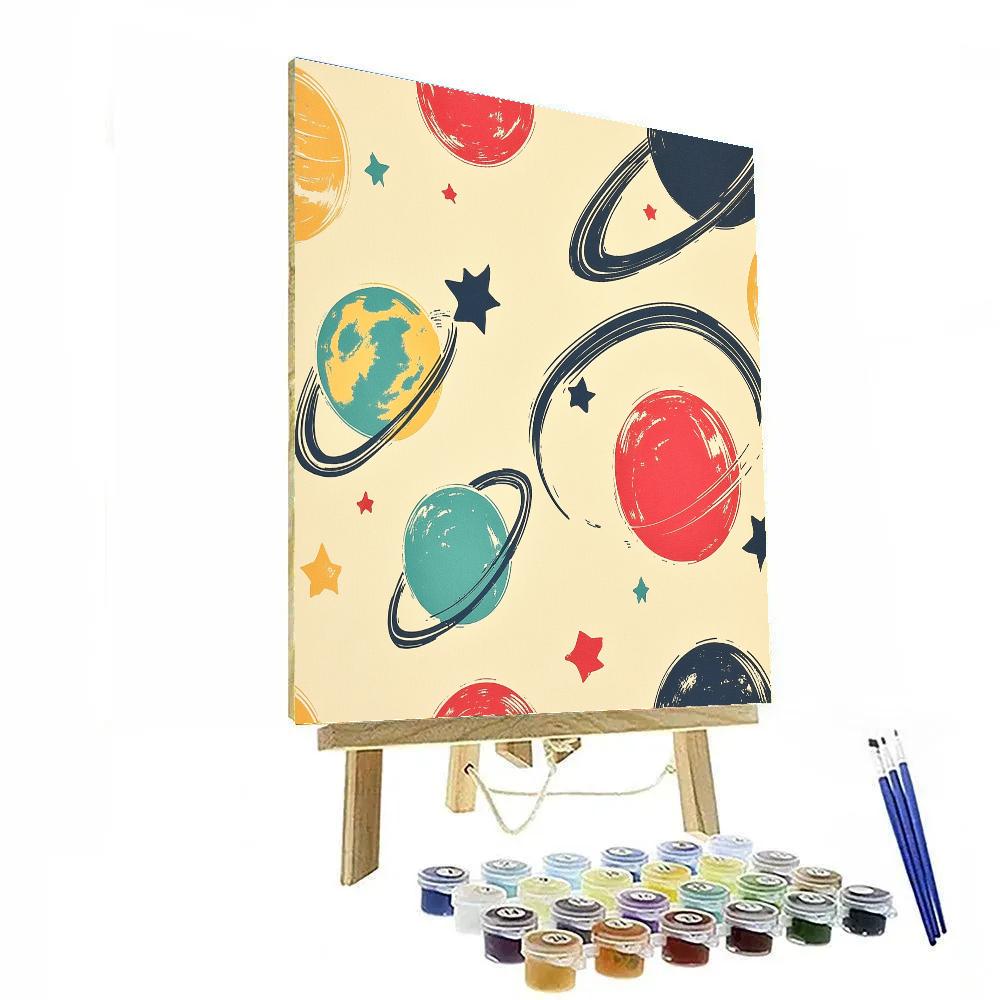 Matisse Inspired Solar System Cutouts Painting by numbers kit