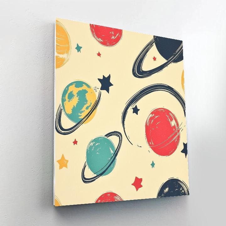 Matisse Inspired Solar System Cutouts Painting by numbers kit