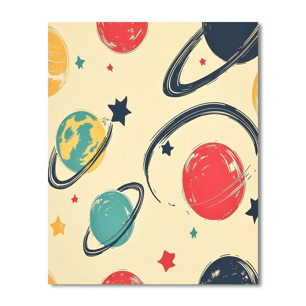Matisse Inspired Solar System Cutouts Painting by numbers kit