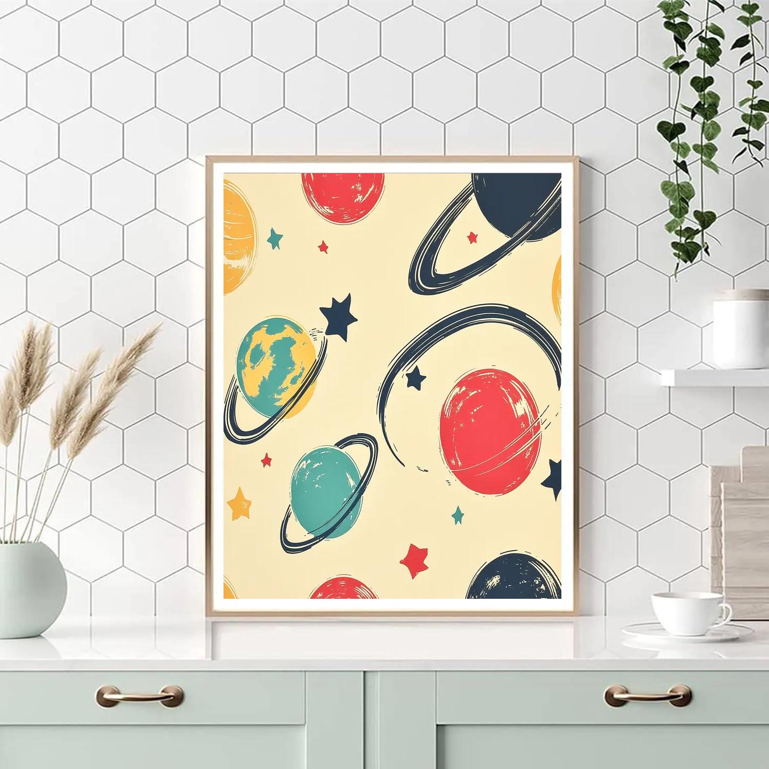 Matisse Inspired Solar System Cutouts Painting by numbers kit