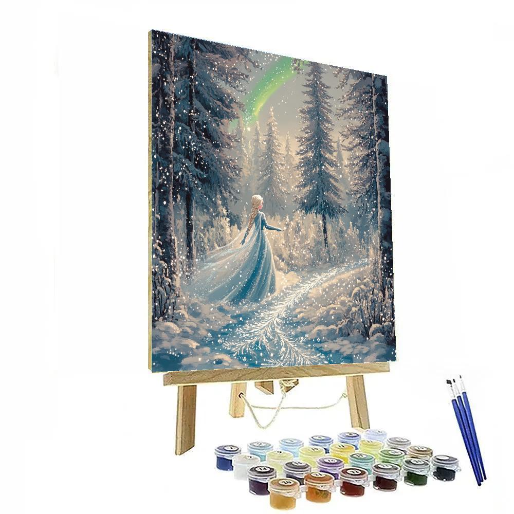 Elsa Crystal Ice Forest Trail Disney Inspired paint by number