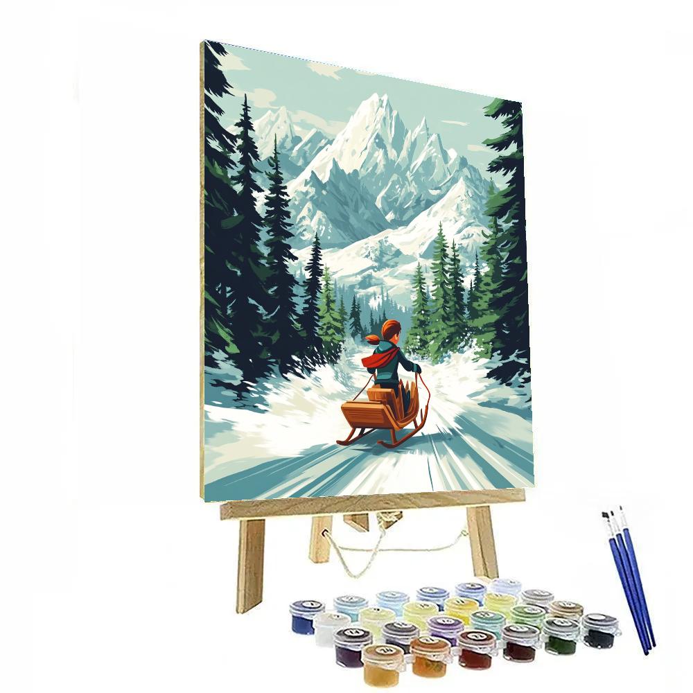 Kristoff Mountain Sled Delivery Disney Inspired Numbered painting kits