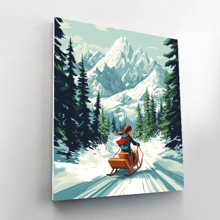 Kristoff Mountain Sled Delivery Disney Inspired Numbered painting kits