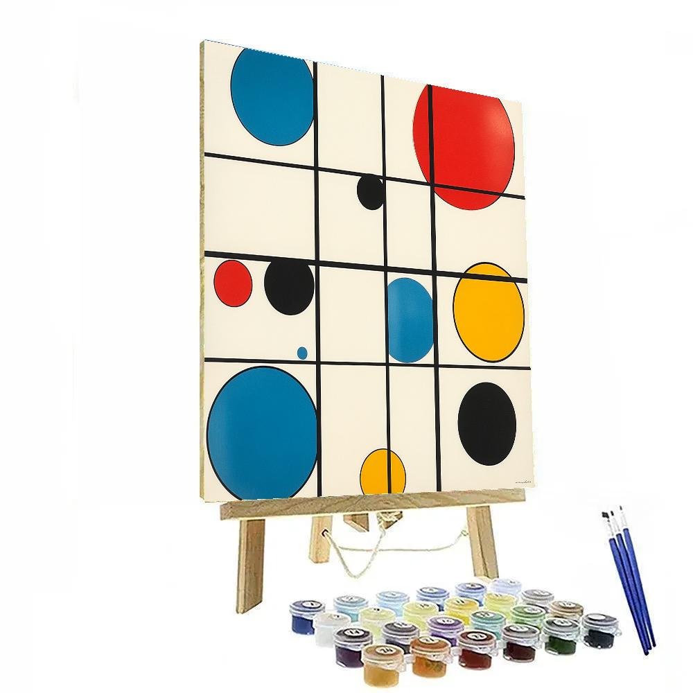 Mondrian Inspired Orbital Grid Paint by numbers art