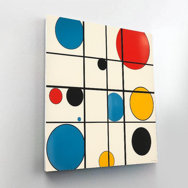 Mondrian Inspired Orbital Grid Paint by numbers art