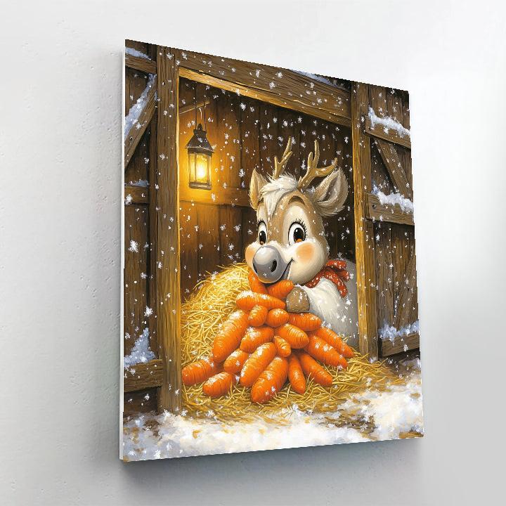 Sven Cozy Stable Snack Time Disney Inspired paint by number