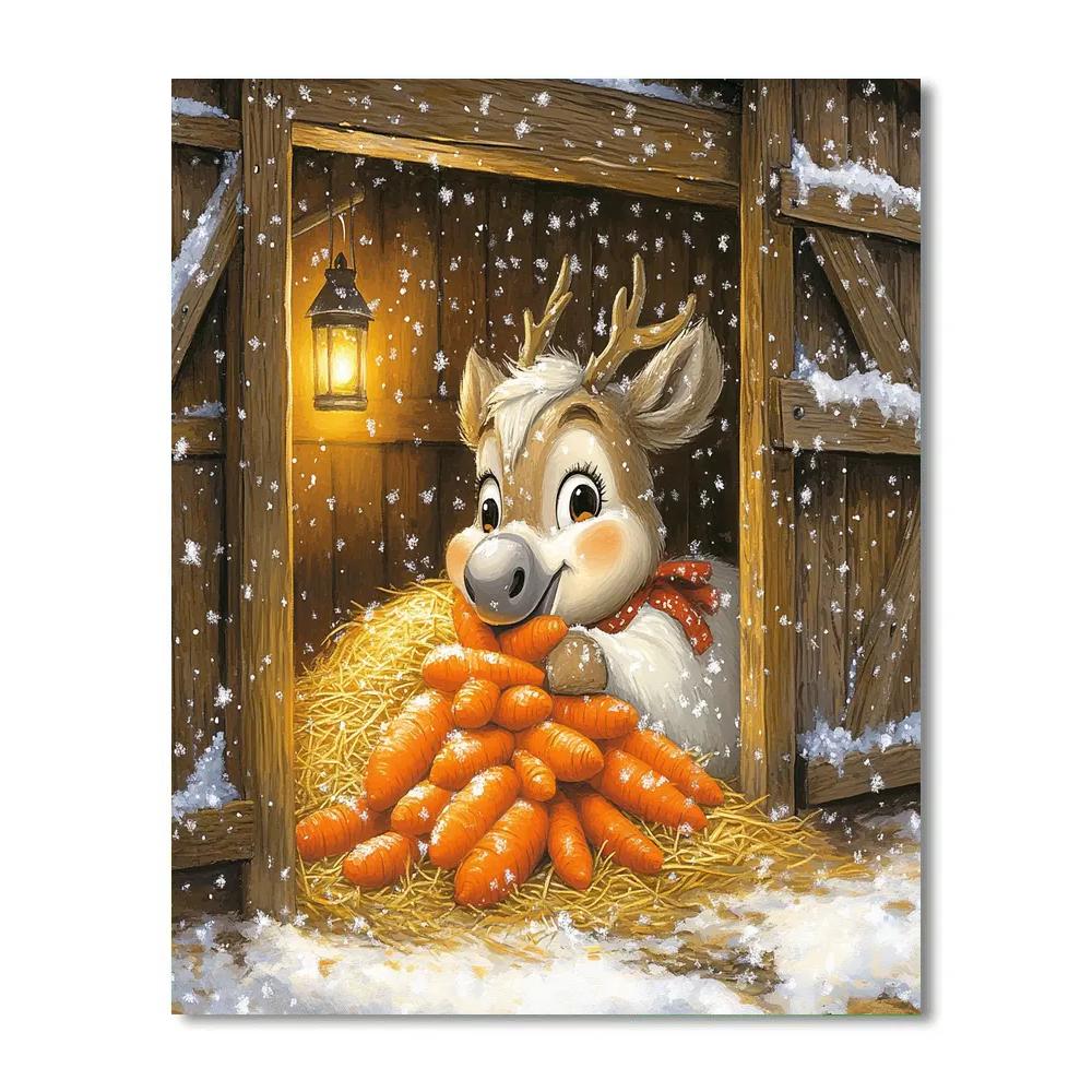 Sven Cozy Stable Snack Time Disney Inspired paint by number