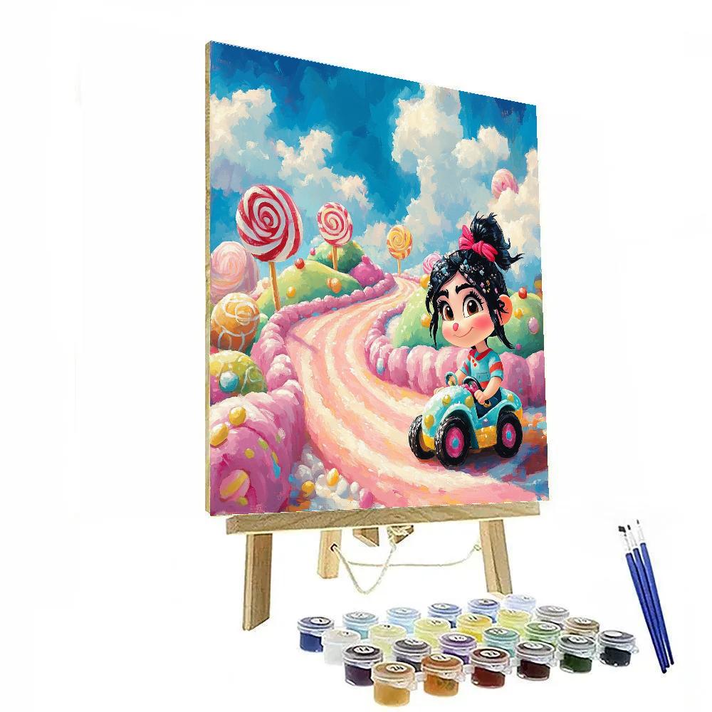 Vanellope Von Schweetz Candy Track Race Disney Inspired Painting by numbers kit