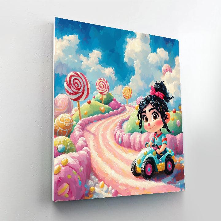 Vanellope Von Schweetz Candy Track Race Disney Inspired Painting by numbers kit