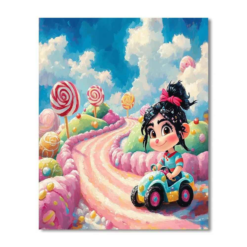 Vanellope Von Schweetz Candy Track Race Disney Inspired Painting by numbers kit