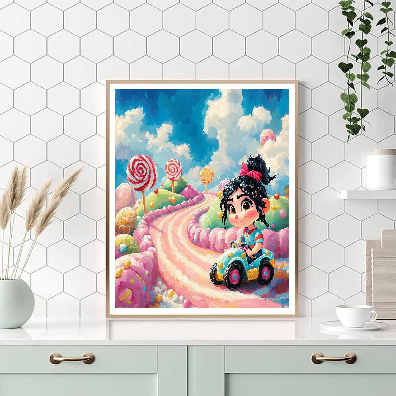 Vanellope Von Schweetz Candy Track Race Disney Inspired Painting by numbers kit